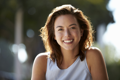 Woman smiling at camera