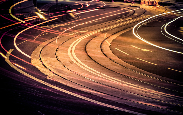 Time lapse photo of cars on highway at night